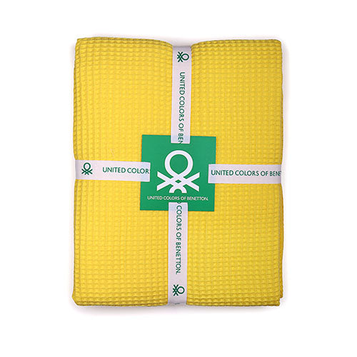 UNITED COLORS OF BENETTON - Decke, 140 x 190 cm, 200 g/m², 100 % Baumwolle, gelb