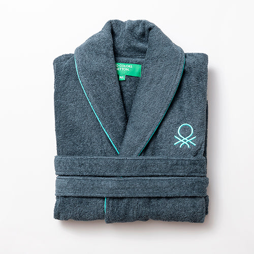 Benetton Bademantel M/L - Dunkelgrau