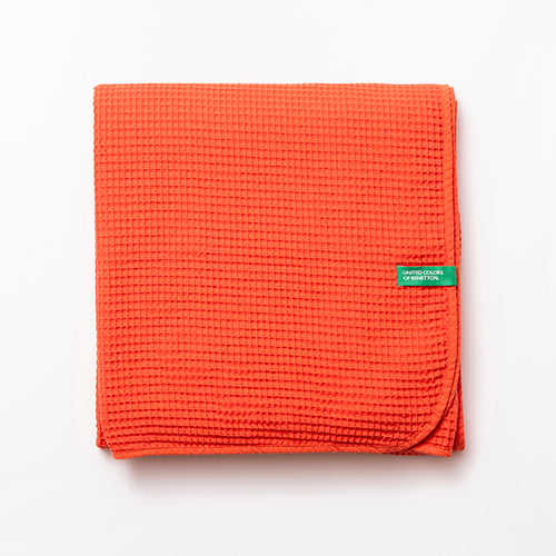 UNITED COLORS OF BENETTON - Decke, 140 x 190 cm, 200 g/m², 100 % Baumwolle, rot